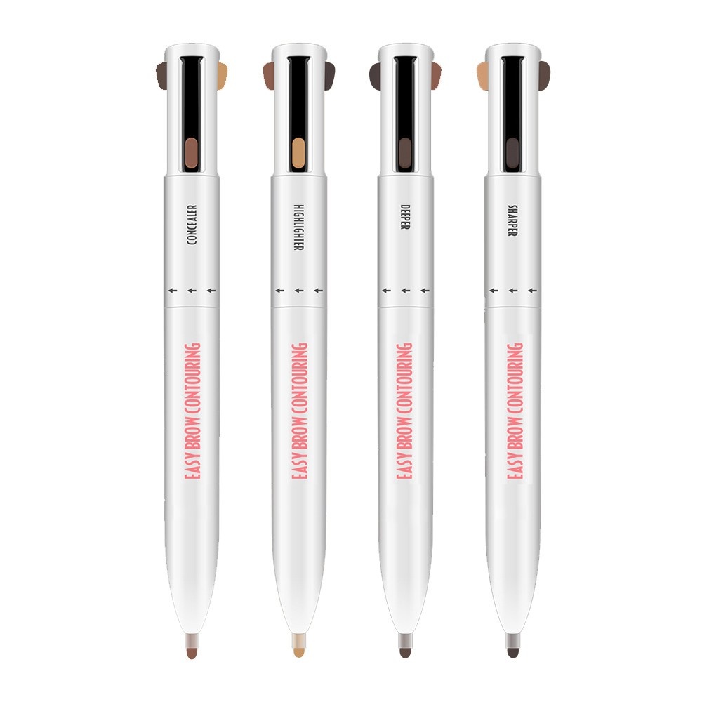 4-in-1 Eyebrow Contour Pen Waterproof Defining Highlighting Eye Brow Eyebrow Pencil Natural Brows Makeup Cosmetic Tool