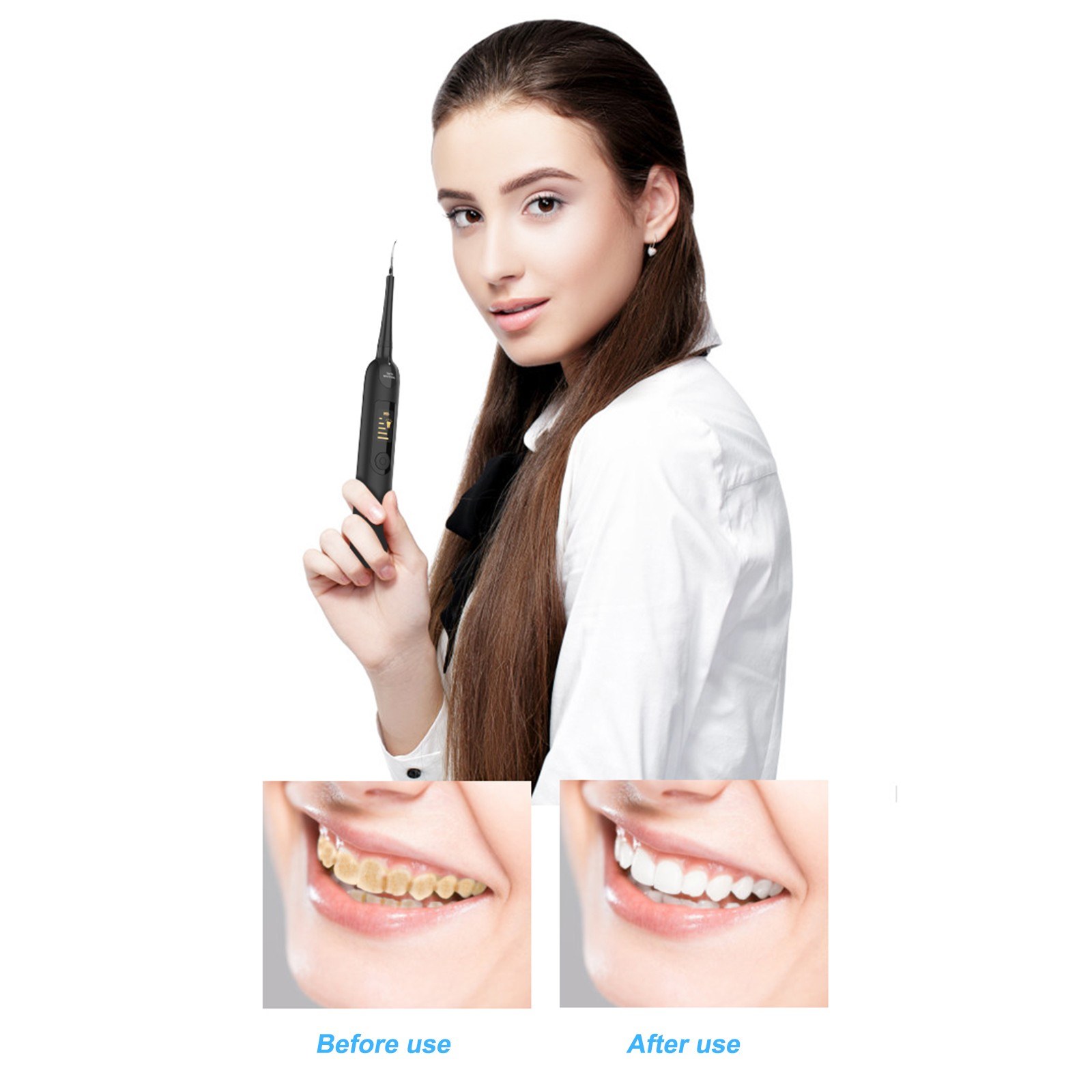 Electric Dental Calculus Remover Tooth Cleaner Tartar Remover with LED