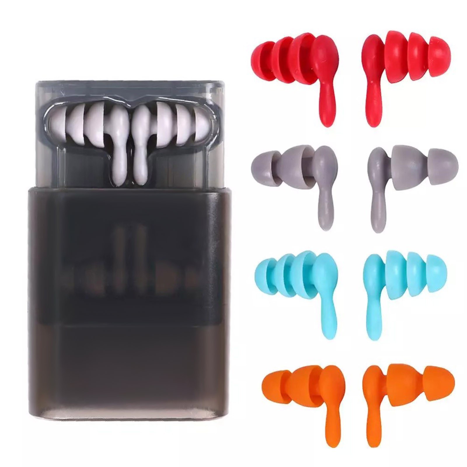Noise Cancelling Ear Plugs 2 Pairs Reusable Soft Silicone Ear Plugs