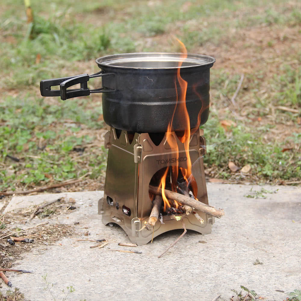 Tomshoo Portable Stainless Steel Lightweight Folding Wood Stove Tomshoo Portable Stainless Steel Lightweight Folding Wood Stove Pocket Outdoor Camping Cooking Picnic Backng
