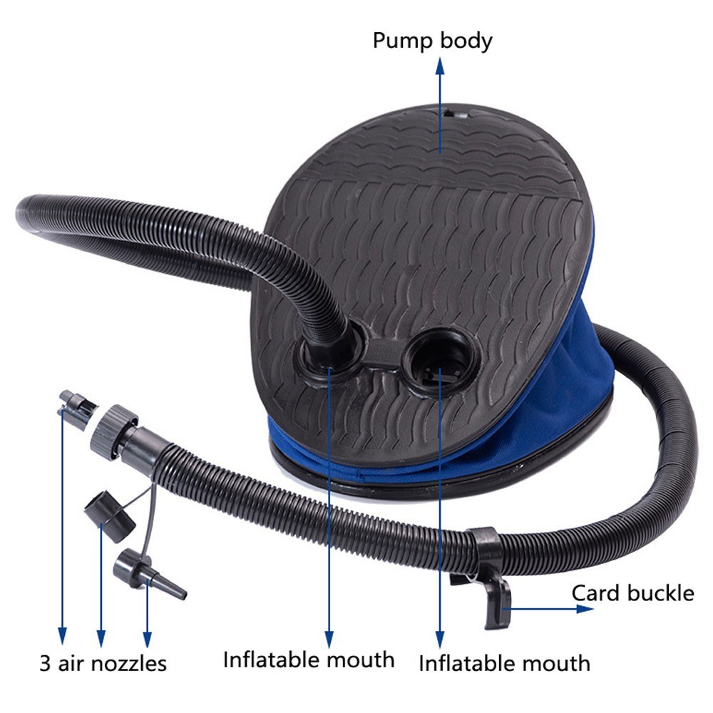 Techson Foot Pump Portable Bellows Inflator with 3 Size Connection