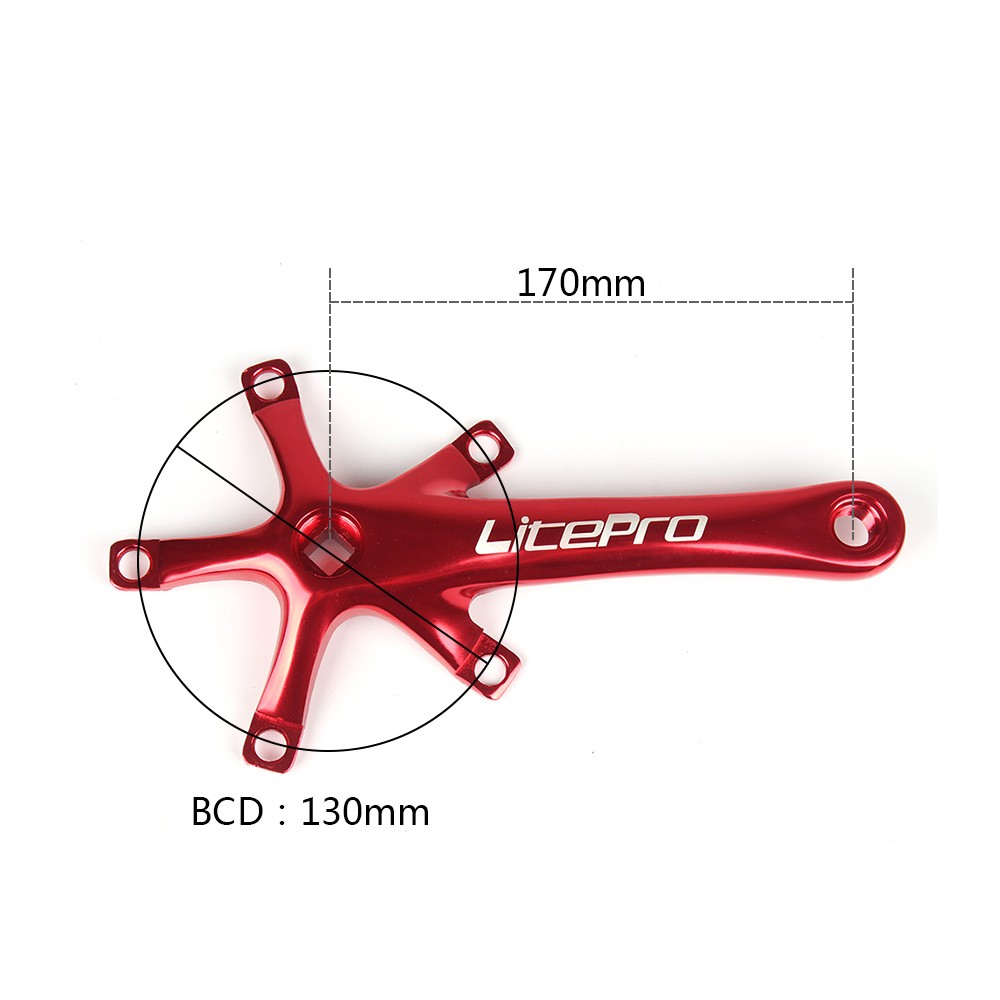 Bike Cycling Bicycle 170MM Crank Arm Set Folding Bike Crank BCD 130MM Five Square Holes Crankset Bike Accessories
