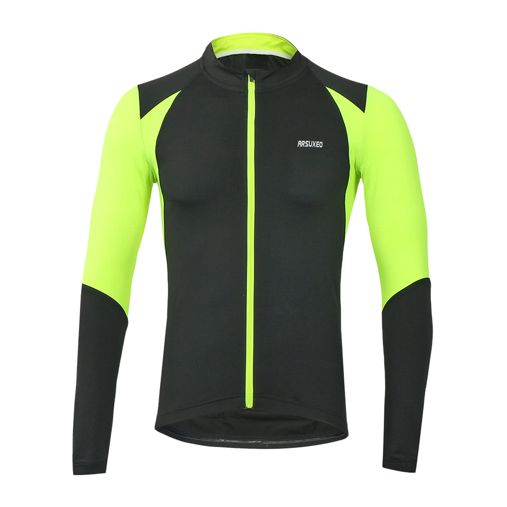 ARSUXEO Men's Cycling Jersey Long Sleeve Bicycle Slim Fit MTB Cyling