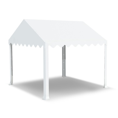 Tente de réception 3x3m pvc 480g/m2 tube38mm Classique Blanc uni sans côtés