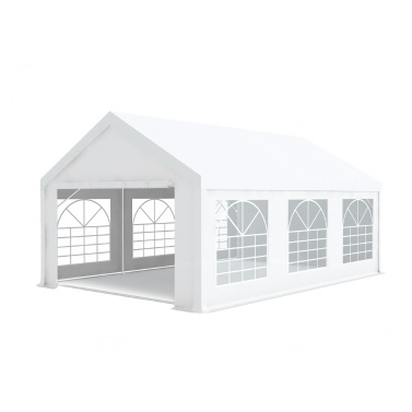 Tente de réception 4x6m pvc 500g/m2 tube 38mm Classique avec oeillets en inox Blanc uni.