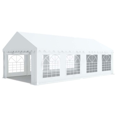 Tente de réception chapiteau 4x8m PVC 480g/m² ignifugé M2 haut. 2m blanc œillet inox