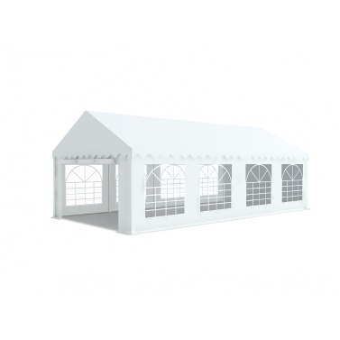 Tente de réception 5x8m pvc 480g/m2 tube 50mm Classique avec oeillets en inox Blanc uni.