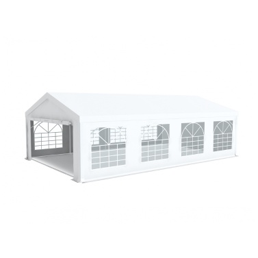 Barnum de réception 5x8m PVC 500g/m² ignifugé M2 Haut. 2m blanc œillet inox