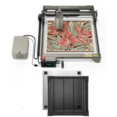 Atomstack S40 Pro 40W Laser Engraver with Dual Air Assist Pump and 400x400mm Laser Cutting Honeycomb Table
