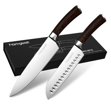 Homgeek Kitchen Knives Set with 7 inch Santoku Knife and 8 inch Chef Knife