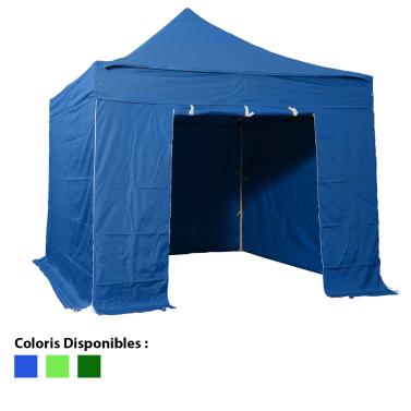 Tente pliante 3x3m Pack complet Acier 32mm Polyester 380g/m² toit + côtés