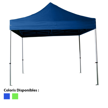 Tente pliante 3x3m polyester 380g/m² pelliculé PVC tube acier 32mm