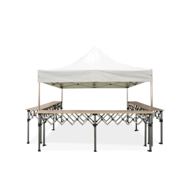 Tente buvette pliante 3x3m Alu 45mm + 3 comptoirs 285x60cm
