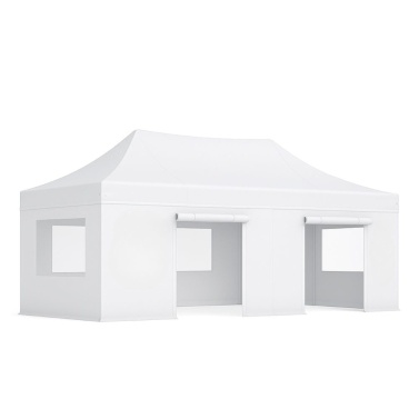Tente pliante 3x6m Pack fenêtre Gamme structure Acier 32mm Bâche de toit et côtés en polyester pelliculé PVC 100 % étanche 380 g/m²