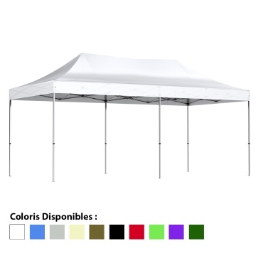 Tente pliante 3x6m polyester 380g/m² pélliculé PVC tube acier 32mm