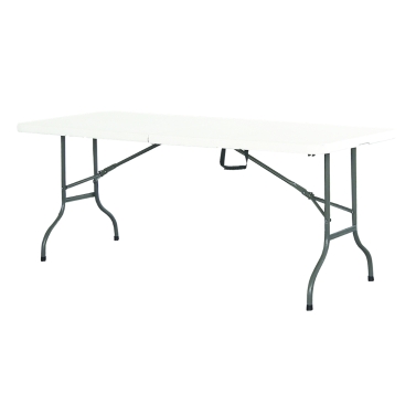 Table de réception plateau et pieds pliants 180cm Blanc