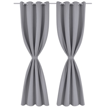 Blackout curtains 2 pcs. With metal eyelets 135 x 175 cm Gray