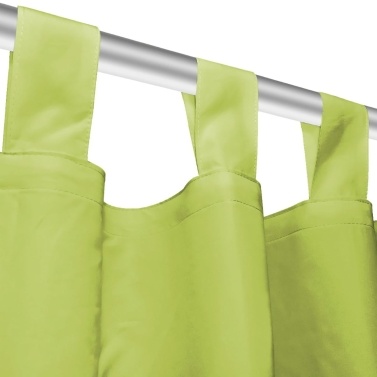 Curtains micro-satin 2 pcs. With loops 140 × 245 cm green