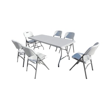 Ensemble de réception table plateau pliant 180cm et 6 chaises pliantes