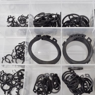 Surtido de circlips internos, externos y e-clips (900 unidades)