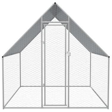 Outdoor Chicken Cage Galvanized Steel 6'6