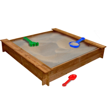 square wooden sandbox