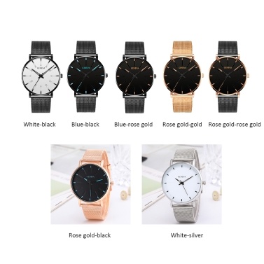 Ultradünne Business Quarz Herrenuhr High-End Casual Watch Armbanduhr für Herren mit gewebtem Strickarmband