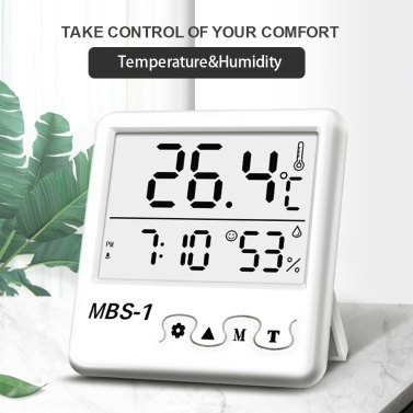 Temperature&Humidity Meter Accurate Indoor Hygrometer-Thermometer Room Humidity Temperature Monitor Gauge for Greenhouse Home Office|Large LCD Display Expression Alert Max Min Records( 3A-Batteries Not Included)