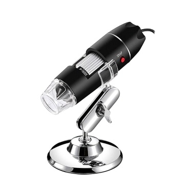 1600X Wired Digital Microscope Portable Handheld Microscope with USB+Micro USB Interfaces 8 LED Lights Type-C Adapter