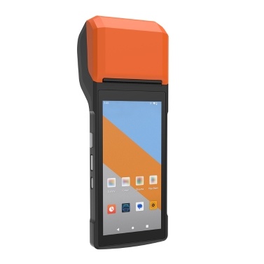 Intelligent Mobile Handheld PDA Terminal Receipt Printer, 5.5'' High-Resolution Touch Screen, Wireless Connectivity, Android 13, Built-in Rechargeable Battery, Integrated POS Receipt Printer, Barcode 