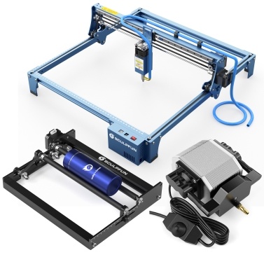 SCULPFUN S10 10W Laser Engraver with Air Assist Pump and Y-axis Rotary Roller