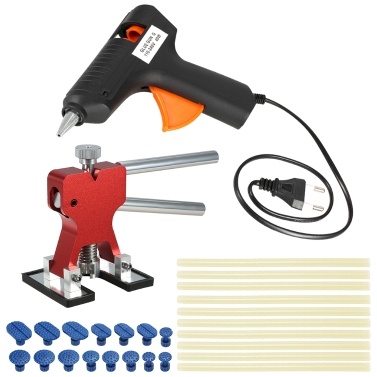 Car Paintless Dent Repair Tools Dent Puller +15 Pcs Glue Tabs +110-240V 40W Hot Melt Glue Gun w/ 5pcs Glue Sticks US Plug