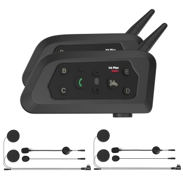 Teleheer V6 Pro Motorcycle Helmet BT Intercom Headphone Real-Time BT Intercom Full Duplex Talking ESP Noise Reduction 2PCS