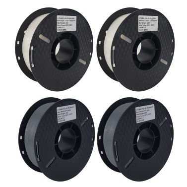 KINGROON 3D Printer PLA Filament 1KG 1.75mm High Quality 3D Printing Material Degradable Eco-friendly Plastic Dimensional Accuracy +/-0.02mm (2 Roll Grey +2 Roll Transparent)