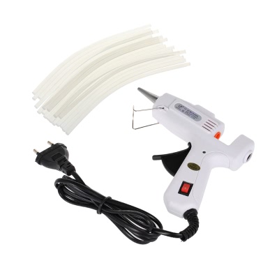 Mini Hot Melt Glue Gun with 20 Pcs Transparent Hot Melt Glue Sticks 0.28 X 10.63in DIY Repairing