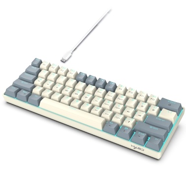 Red Switch Mechanical Keyboard 61-Key Ice Blue LED USB 2.0 Arm Core Plug-and-Play for Gaming & Office  Wired Computer Keyboard Ergonomic