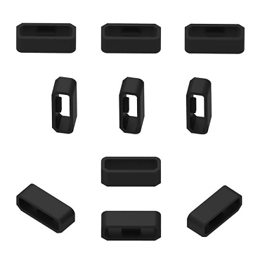 10Pcs 26mm Silicone Replacement Secure Rings Watch Strap Fasteners Band Keepers Strap Loops Compatible with GARMIN Watch, Black