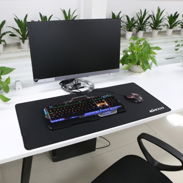 KKmoon 900*400*3mm Large Size Plain Black Extended Water-resistant Anti-slip Rubber Speed Gaming Game Mouse Mice Pad Desk Mat