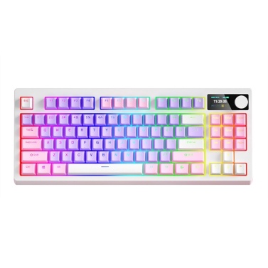 Wireless Mechanical Keyboard K87 Keyboard RGB Mechanical Keyboard  Three Mode Connectivity  18 Lighting Effects  Hot Swap  High Capacity Battery  DIY Software Support  for PC Gaming and Typing (Red Sw
