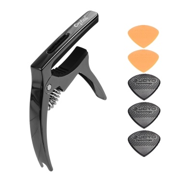 Orphee Q5 3-in-1 Multi-functional Guitar Capo  + 5pcs Plastic Triangle Shape Guitar Picks