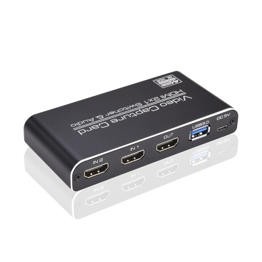 NK-X6 HDMI to USB3.0 Video Capture Card 4K 1080P HDMI 2-in-1 Switcher&Audio Compatible with PS4/XBOX/Recording/Live Streaming