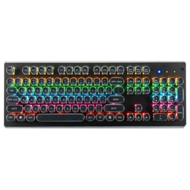 104-Key Wired Mechanical Keyboard Blue Switch Ergonomic Design RGB Backlight Multiple Lighting Modes Compact Layout Free Game Keyboard Compatible with Windows & MAC Portable