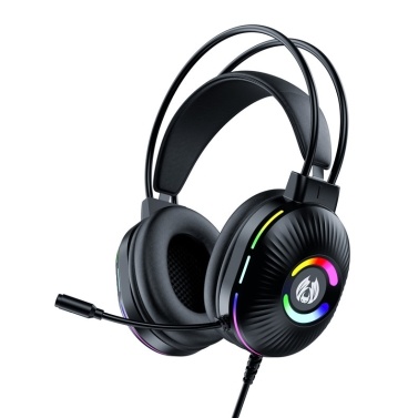 Gaming Headsets with Microphone, Noise Canceling Wired Headphones with Colorful LED Light 7.1 Surround Sound Over-Ear Earphones for PC