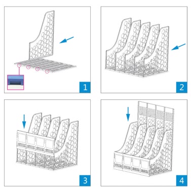 Comix B2176 Office Desktop Plastic Magazine File Literature Holders Organizer Labels 6 Compartment