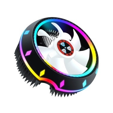 All-in-one CPU Air Cooler UFO-designed 5-color Lighting Push Configuration Intel/ AMD Universal Socket with Fluid Bearing Silver