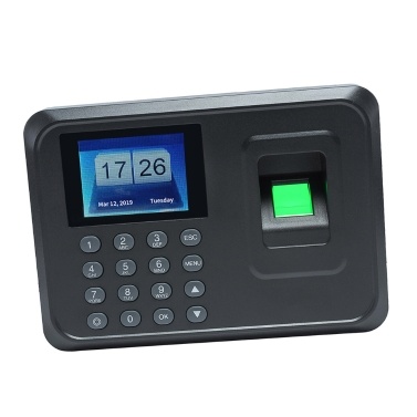 Intelligent Biometric Fingerprint Password Attendance Machine Employee Checking-in Recorder 2.4 inch TFT LCD Screen DC 5V Time Attendance Clock