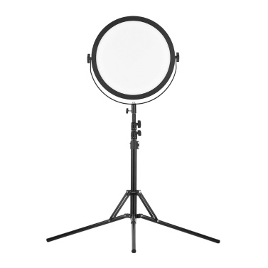 Andoer SO-50T Ultrathin Bi-color Round LED Video Light 3200K-5600K Photography Fill Light Stepless Diammable LCD Display Screen CRI 97+ with 2m Light Stand for Portrait Wedding Still Life Photography 