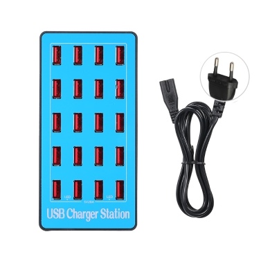 USB Smart Charger with 20 Ports Power Adapter of Universal Compatibility Charging Station for Family and Office Use