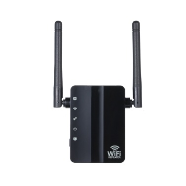 WiFi Repeater Wireless 300 Mbps Router AP-Modus WiFi Extender 2,4G Wireless Repeater (Schwarz)