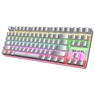 BAJEAL 87 Keys Wired Gaming Mechanical Keyboard with Mechanical Blue Switch RGB Light Effect